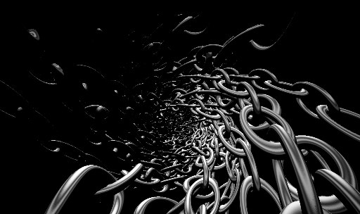 Shader visual: cadenas cromadas